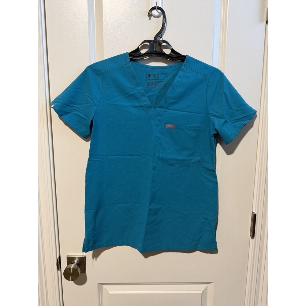 FIGS Women's Teal Catarina Scrub Top Size Small